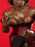 super hot ebony female bodybuilder mistress treasure in ripped contest shape